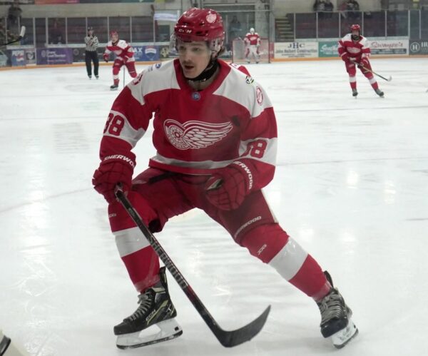 Redlick’s big night helps lift Red Wings past Terriers in wild one